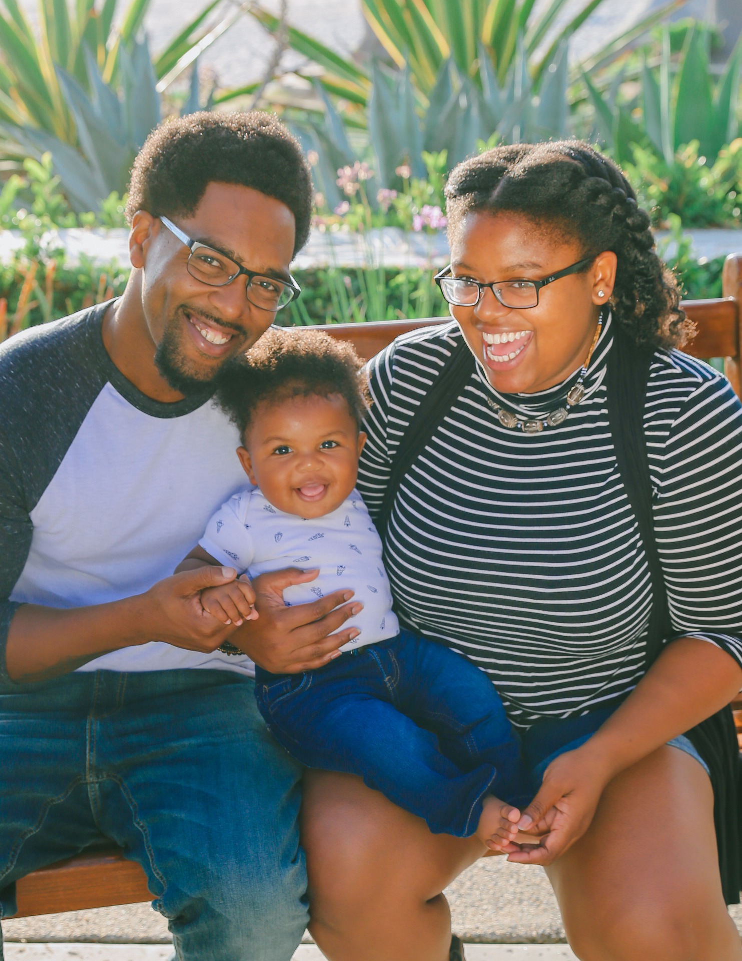Famile noire - Père, mère et enfant